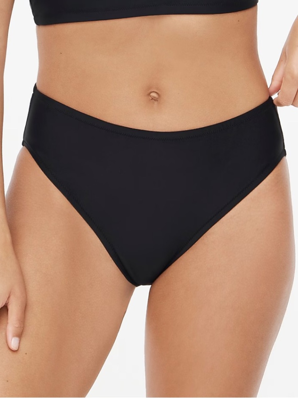 J.‎ Crew Factory Women's Mid-rise Bikini Bottom Black Versatile Size Small